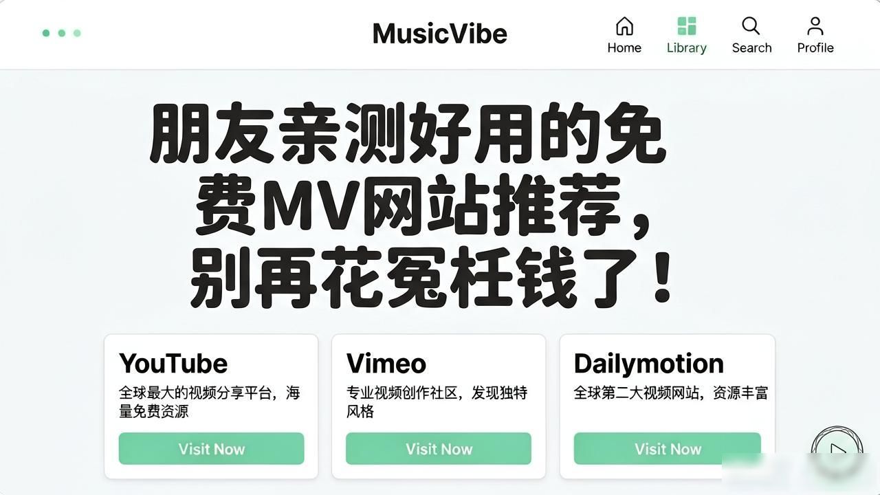 朋友亲测好用的免费MV网站推荐，别再花冤枉钱了！